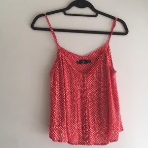 SALE Volcom red polka dot swing tank